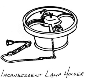 incandescent lamp 
holder, electrical hardware