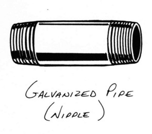 galvanized pipe nipple,
 plumbing