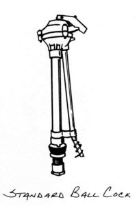 standard ball cock, 
plumbing