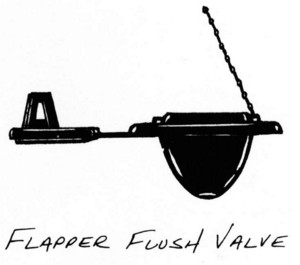 flapper flush valve, 
plumbing